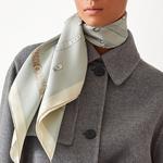 HERMES Шёлковый шарф женский серый, Gray - фото 2