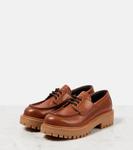 Кожаные туфли дерби Prada, Cognac - фото 4