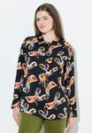 Блуза Ulla Popken COUNTRY PRINT LONG SLEEVE, Orange Red/Orange - фото