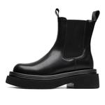 Кожаные Челси Ботинки Мужские Черные GZZ, Черные Однослойные Туфли - фото 7