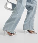 Прямые джинсы с кружевными деталями Rotate, Light Blue Denim - фото 5