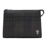 Burberry Кожаный клатч мужской шиферный - фото