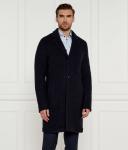 Шерстяное пальто хайд Boss, синий - фото