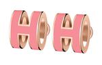 Серьги Pop H HERMES, розовый - фото