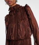 Шелковое платье Saint Laurent, Roux Nude - фото 4