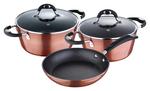 Набор кастрюль, черный/медный - фото