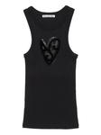 Майка без рукавов с сердечками Acne Studios, черный - фото