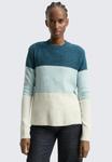Джемпер TOM TAILOR DENIM COZY BLOCK, Petrol Mint/Beige Colorblock/Teal - фото