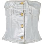 GANNI Топ без бретелей Women's Silver - фото