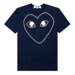 Футболка heart shape printing short sleeve 'navy blue' Comme Des Garcons Play, синий - фото