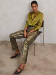 Суженные брюки Sienna Metallic Reiss, Gold - фото