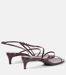 Плетёные кожаные сандалии Loop 35 Khaite, Red Wine - фото 2