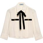 Блуза плиссе Sablé PRADA, экрю - фото