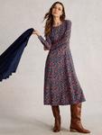 Платье Madeline из джерси с абстрактным принтом White Stuff, Navy/Multi - фото