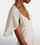 Платье миди из шелкового шифона Chloé, Pristine White - фото 5