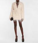 Мини-юбка с перьями в стиле Венеции The Mannei, Nude - фото 2