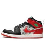 Кроссовки Air Jordan Air Jordan 1 Mid Se Ps 'Ugly Christmas Sweater', красный (размер RU 28,5) - фото 2