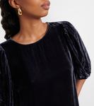 Бархатное мини-платье Velvet, синий - фото 4