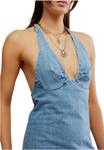 Платье Free People Trevi Denim Mini, цвет Celestial Blue - фото 4