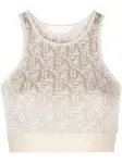 Жаккардовый топ-бра с монограммой PALM ANGELS, нейтральный - фото