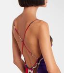 Мини-платье из сатинового джерси с орхидеями Pucci, Multicolor - фото 6