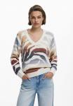 Джемпер Desigual V-NECK ZEBRA, White - фото