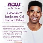 Now Foods Solutions XyliWhite Charcoal Refresh Toothpaste Gel Mint 6.4 oz (181 g) - фото 5