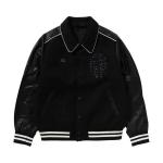 Куртка BAPE Logo Baseball Jacket, Black - фото