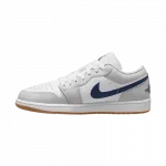 Кроссовки Jordan 1 Low Midnight Navy Neutral Grey - фото 2