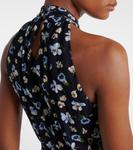 Платье миди из шелка Brock с халтернеем Veronica Beard, Navy Multi - фото 6