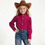 Детская блузка с воротником стойкой и рюшами в стиле вестерн Clearflower, White - фото 2