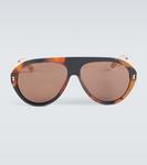 Солнцезащитные очки-авиаторы Gucci, желтый - фото