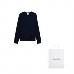 Джемпер с вышитым логотипом Calvin Klein, синий - фото