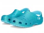 Туфли Crocs Kids Classic Glitter Clogs, цвет Tinted Glass - фото
