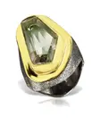 Кольцо ручной работы Aristocracy Morals Obsidian, золотистый - фото