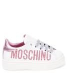Кожаные кроссовки с логотипом Moschino, белый - фото 3