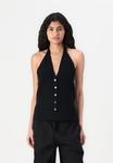 Топ HALTER VEST Abercrombie & Fitch, черный - фото