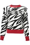 Женский джемпер Gaelle Paris с узором зебра и контрастными деталями, черно-белый - фото