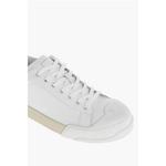 Однотонные кожаные кроссовки с резиновым носком Marni, White - фото 4