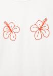 Футболка PULL&BEAR HIBISCUS FLOWER, White - фото 4