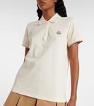 Хлопковая поло с логотипом Moncler, белый - фото 6