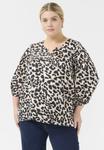 Блуза Kaffe Curve Blouse, Brown Leopard/Brown - фото
