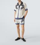 Вышитая рубашка для боулинга Dries Van Noten, темно-синий - фото 2