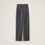 Шерстяные брюки в клетку «Принц Уэльский» Miu Miu, серый - фото