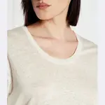 Льняная футболка обычного кроя Samsøe Samsøe, экрю - фото 4