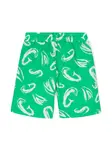 Шорты-бермуды с абстрактным принтом MSGM Kids, зеленый - фото 2