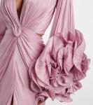 Сборчатое платье с рюшами Costarellos, Pink 671 - фото 5