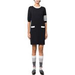 Хектор-эмброидери вязаное мини-платье THOM BROWNE, темно-синий - фото 4