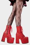 Ботильоны на массивной платформе Spotlight Lamoda, красный - фото 2