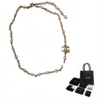 CHANEL Металлическое ожерелье Women's Gold/White - фото
